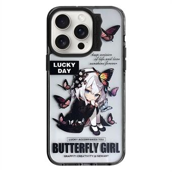 Voor iPhone 14 Pro Hoesje Schattig Patroon PC + TPU Telefoonhoes Anti-Kras