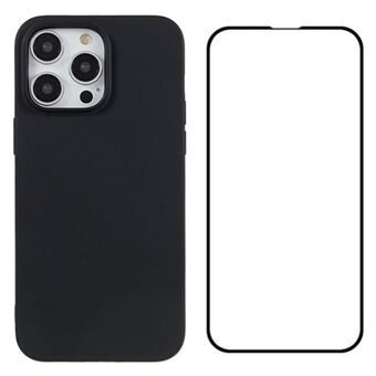 WANLONFENG MS-serie voor iPhone 14 Pro-hoesje Zachte TPU telefoonhoes met schermfolie (Groot lensgat)