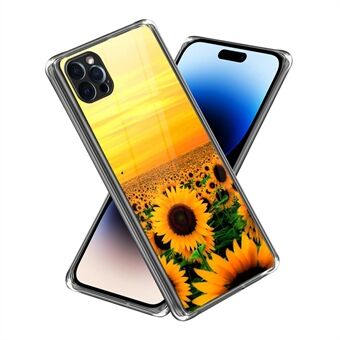 Voor iPhone 14 Pro TPU Cover Zonnebloempatroon Afdrukken Schokbestendig Slim Fit Beschermend telefoonhoesje