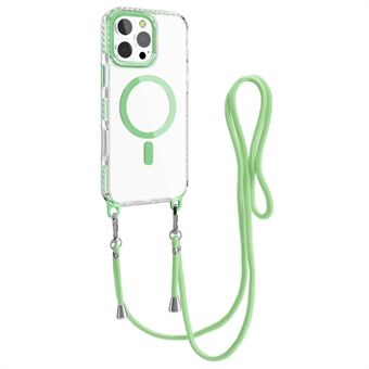 Voor iPhone 14 Pro Hoes Compatibel met MagSafe PC+TPU Hoes met Lange Lanyard