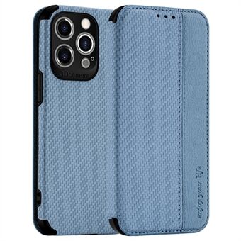 Voor iPhone 14 Pro Anti-drop mobiele telefoonhoes met zuignapsluiting Koolstofvezeltextuur PU-leer Scratch Wallet Cover