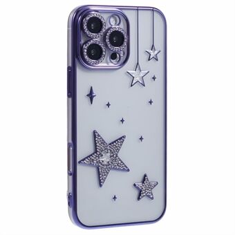 Voor iPhone 14 Pro Hoesje 3D Glinsterende Sterren Electroplating TPU Transparant Telefoonhoesje