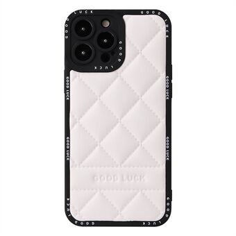 Voor iPhone 14 Pro PU-leer + pc + TPU-telefoonhoes Full Body Protection Rhombic Grid Texture Phone Case