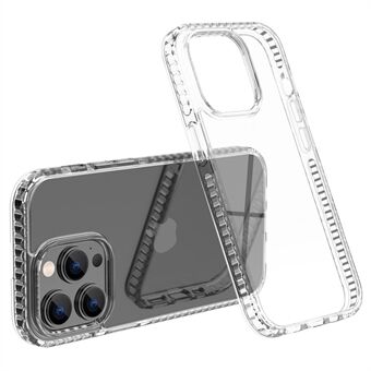 Mobiele telefoonhoes voor iPhone 14 Pro, HD doorzichtig plastic + TPU-telefoon achterkant Verhoogde lipbescherming Harde telefoonhoes