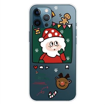 Voor iPhone 14 Pro Funny kerstpatroon ontwerp telefoonhoes zachte TPU slanke schokbestendige anti-vingerafdruk hoes