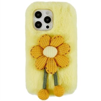 Winter harige telefoonhoes voor iPhone 14 Pro schokbestendige hoes beschermende schaal met 3D-pluche pop