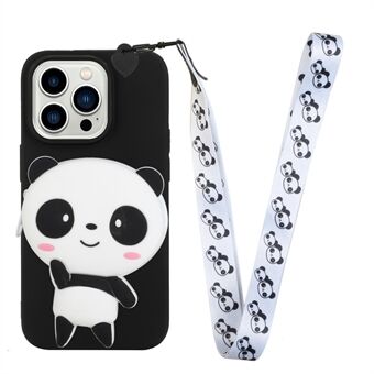 Anti-Fall Telefoonhoesje voor iPhone 14 Pro Beschermende TPU Telefoonhoes Cartoon Design Telefoonhoesje met Lanyard / Siliconen Zak met Rits