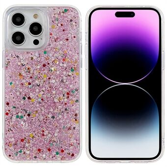DFANS Starlight Shining Series Glittery anti- Scratch telefoonhoes voor iPhone 14 Pro, Epoxy-ontwerp harde pc + TPU dubbele bescherming telefoonhoes