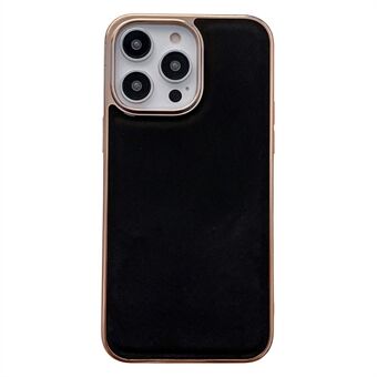 Silky Series Voor iPhone 14 Pro Nano Galvaniseren Telefoon Beschermhoes Echt leer gecoat TPU Drop-proof Case