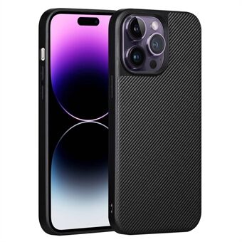 VILI TC-serie antislip telefoon-achterkant voor iPhone 14 Pro, getextureerd leer gecoat TPU beschermend telefoonhoesje