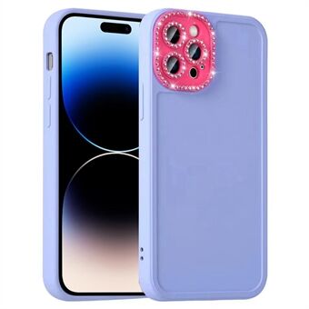 Voor iPhone 14 Pro Anti-drop TPU + PC Hybrid Case Strass Decor Precieze uitsparing Camera Len Protection Phone Cover