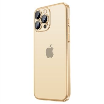 Galvaniseren telefoonhoesje voor iPhone 14 Pro Matte telefoonhoes met cameralensfilm van gehard glas