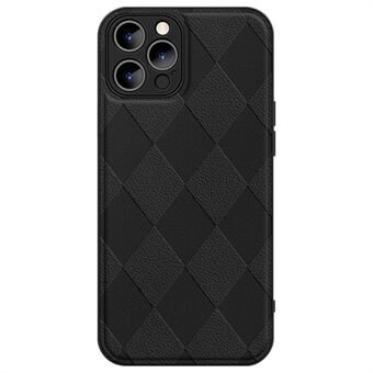 Voor iPhone 14 Pro Rhombus bedrukt PU-leer gecoat PC + TPU telefoonhoes achterkant