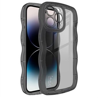 IMAK UX-8-serie beschermhoes voor iPhone 14 Pro transparante achterkant golvende vorm zachte TPU-telefoonhoes