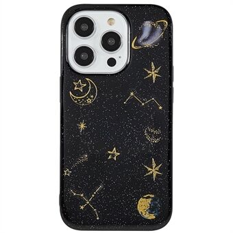 Voor iPhone 14 Pro Zachte TPU-telefoonhoes Star Planet-patroon Epoxy beschermende achterkant