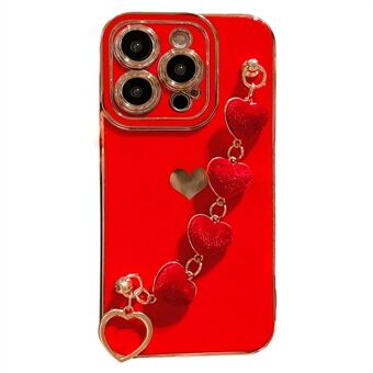 Voor iPhone 14 Pro Telefoonhoesje Galvaniserende TPU-telefoonhoes met pluche Love