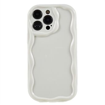 Voor iPhone 14 Pro Beschermhoes Wave Design Flexibel TPU Anti-drop Mobiel Hoesje - Wit