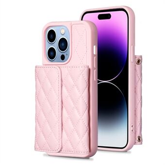 BF23-Style Voor iPhone 14 Pro Telefoonhoes Horizontale kaarthouder Kickstand PU-leer + TPU-telefoonhoes