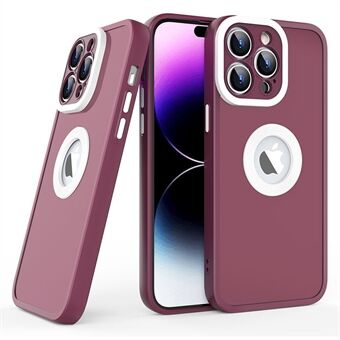 Beschermhoes voor iPhone 14 Pro Skin-Touch Slim Case Zachte TPU PC-telefoonhoes (ronde holle toon telefoonlogo)