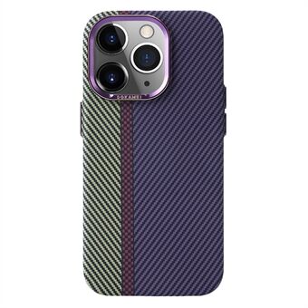 DGKAMEI Voor iPhone 14 Pro Color Splicing Koolstofvezeltextuur Telefoonhoes Ultradunne beschermhoes