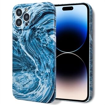 Voor iPhone 14 Pro Back Protector Marble Pattern Drop-proof Case Hard PC Phone Cover