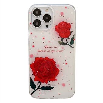 Voor iPhone 14 Pro Rose Flower IMD-proces Telefoonhoes Zachte TPU schokbestendige hoes