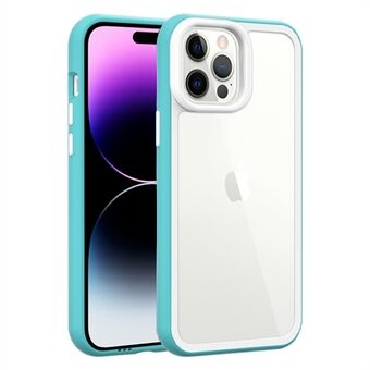 Voor iPhone 14 Pro acryl achterkant + kleurrijke frame telefoonhoes schokbestendige beschermende doorzichtige hoes