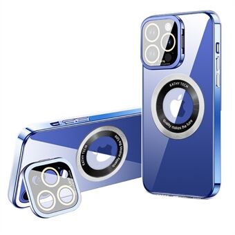 Voor iPhone 14 Pro Magnetische telefoonhoes Cameralens Frame Kickstand Galvaniseren TPU Cover