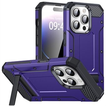 Voor iPhone 14 Pro metalen standaard TPU + pc-telefoonhoes Valbestendige telefoonhoes