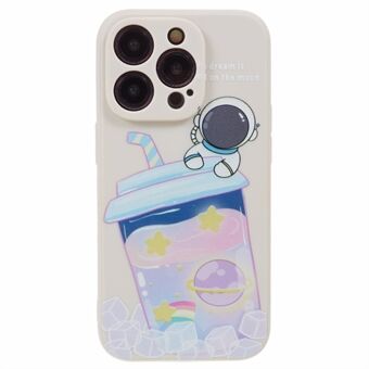 Voor iPhone 14 Pro Cartoon Astronaut Patroon Afdrukken Telefoonhoes Zachte TPU schokbestendige hoes