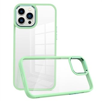 Voor iPhone 14 Pro PC + TPU Clear Case Metalen cameraframe Beschermende telefoonhoes