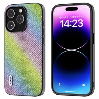 ABEEL voor iPhone 14 Pro Strass textuur telefoonhoesje PU-leer + pc + TPU Scratch - meerkleurig