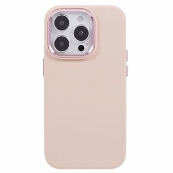 Voor iPhone 14 Pro Vloeibare siliconen + pc Anti-collision telefoonhoes Aluminium cameraframe achterkant