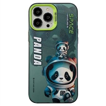 Voor iPhone 14 Pro Panda Astronaut Kleurrijke patroonprint PC+TPU Anti-drop telefoonhoes