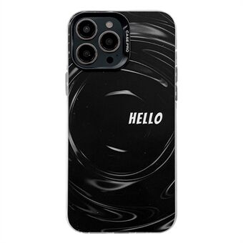 Voor iPhone 14 Pro Patroonprint Telefoonhoesje Gegalvaniseerde zilveren serie PC+TPU achterkant