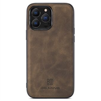 DG.MING Voor iPhone 14 Pro Hoesje Achterkantbeschermer PC+TPU+PU Leder Gecoate Cover