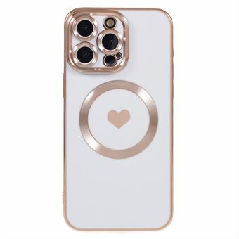 Voor iPhone 14 Pro TPU Hoes 6D Elektroplating Liefdeshart Telefoonhoesje Compatibel met MagSafe