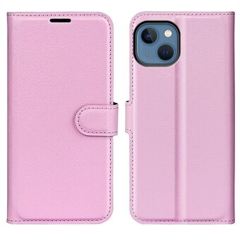 Voor iPhone 14 Plus 6.7 inch Litchi Textuur PU Leer Botsingsbestendig Stand Flip Cover Volledige Beschermende Portemonnee Telefoon Case