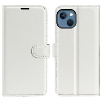 Voor iPhone 14 Plus 6.7 inch Litchi Textuur PU Leer Botsingsbestendig Stand Flip Cover Volledige Beschermende Portemonnee Telefoon Case