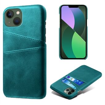 Valbestendig telefoonhoesje voor iPhone 14 Plus 6,7 inch, PU-leer gecoate harde pc-telefoonhoes met dubbele kaartsleuven