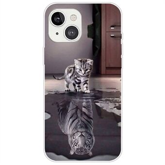 Voor iPhone 14 Plus 6.7 inch Drop-proof Patroon Afdrukken Clear Design Achterkant IMD Soft TPU slijtvaste Beschermende Telefoon Case: