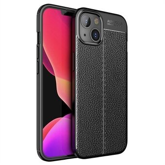 Voor iPhone 14 Plus 6.7 inch Litchi Textuur Antislip Grip Case Soft TPU Anti- Scratch Beschermhoes: