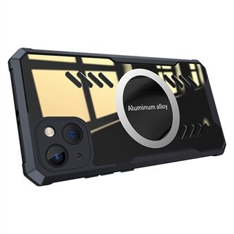 Voor iPhone 14 Plus Warmteafvoer Telefoon Achterkant Anti- Scratch Holle Koeling Mobiele Telefoon Case Werkt voor Magnetische Auto Mount