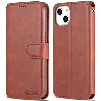 AZNS PU lederen tas voor iPhone 14 Plus 6,7 inch, Stand portemonnee Scratch magnetische flip folio telefoonhoes