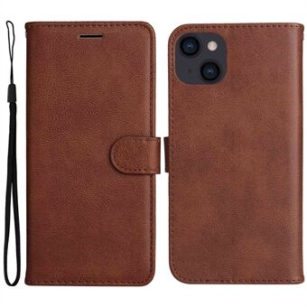 Voor iPhone 14 Plus 6.7 inch KT Leather Series-2 Lederen Stand Telefoon Case, portemonnee Ontwerp 360 Graden Bescherming Lederen Telefoon Case met Handige Band