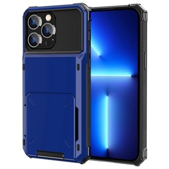 Voor iPhone 14 Plus 6.7 inch Telefoon Flip Kaarthouder Slijtvaste TPU + PC Telefoon Case Beschermende Shell: