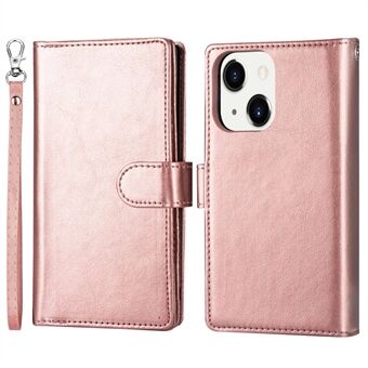 Voor iPhone 14 Plus 6.7 inch Afneembare Lederen Cover Stand Portemonnee Volledig Verpakt Telefoon Case met 9 Kaartsleuven