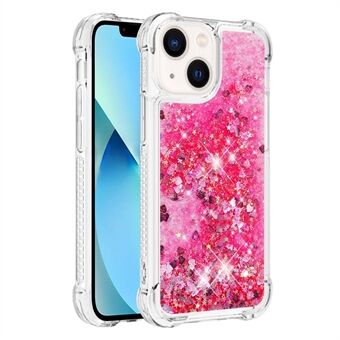 YB Quicksand Series-1 voor iPhone 14 Plus 6,7 inch Anti-Drop Telefoonhoes Vloeibare Drijvende Glitter Pailletten TPU Achterkant Scratch Telefoon Shell