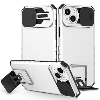 Voor iPhone 14 Plus 6.7 inch Mobiele Telefoon Shell Kickstand PC + TPU Hybrid Cover Slide Camera Bescherming Anti- Scratch Telefoon Case: