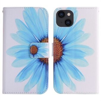 Voor iPhone 14 Plus Patroon Afdrukken Lederen Serie-3 Flip Wallet Cover Stand Anti-val Telefoon Case Stand PU Leer Mobiele Telefoon Beschermende Shell: